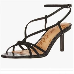 Sam Edelman Pippa Black Strappy Heels Ankle Strap Open Toe Sexy Chic Size 10